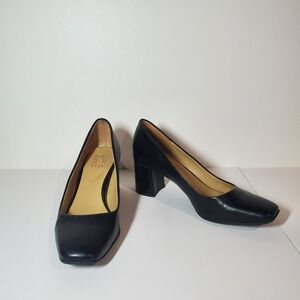 Willow Naturalizer Women's Black Pumps Size US 8 Square Toe Block Heel
